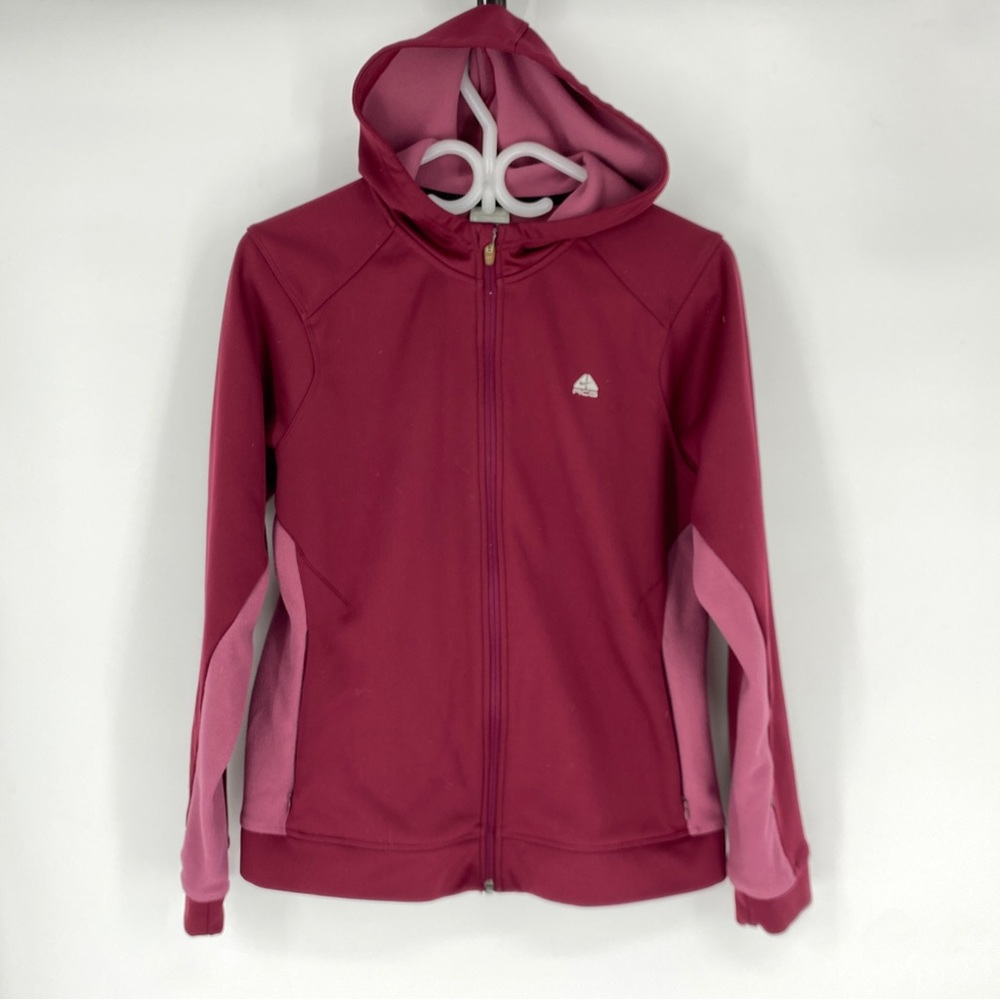 Nike ACG Maroon Fleece Smooth Shell Hoodie Youth Large 12-14